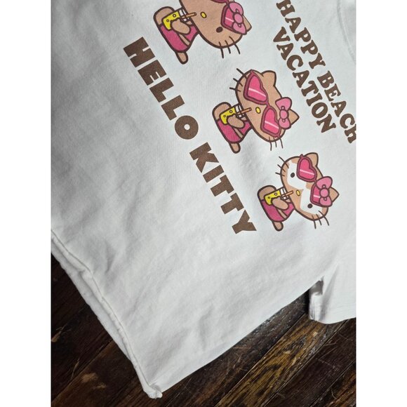 Sanrio Hello Kitty Happy Beach Vacation Tshirt Sunglasses Hearts - Picture 4 of 9